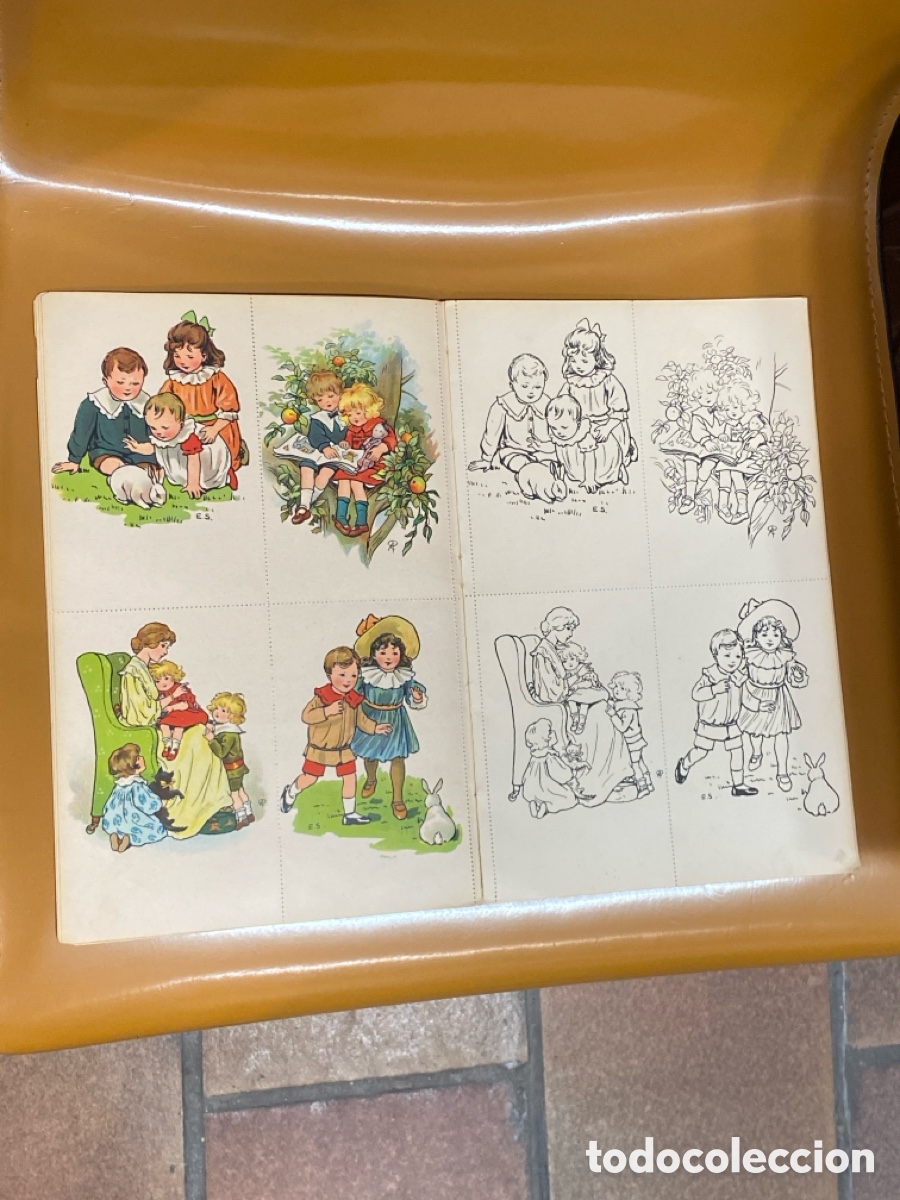 Libros antiguos: Kindeslust und Kindesfreude Ein Postkarten Malbuch - Foto 4