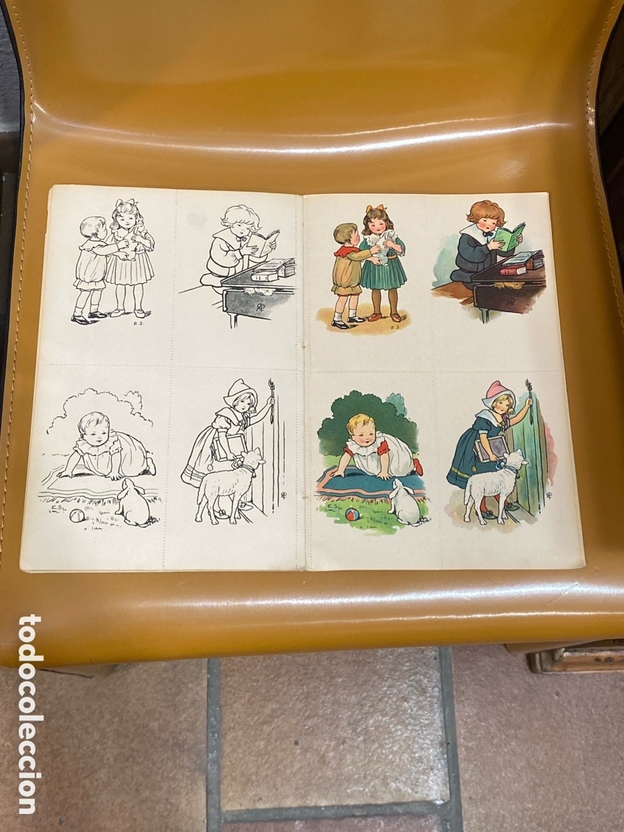 Libros antiguos: Kindeslust und Kindesfreude Ein Postkarten Malbuch - Foto 5