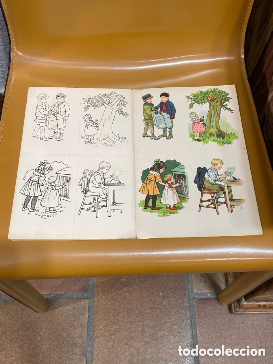 Libros antiguos: Kindeslust und Kindesfreude Ein Postkarten Malbuch - Foto 7