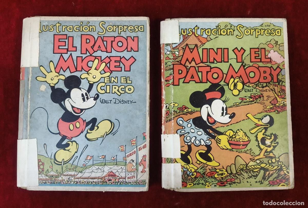 Libros antiguos: CUENTOS ILUSTRACION SORPRESA. MICKEY MOUSE, 2 VOLS. WALT DISNEY.