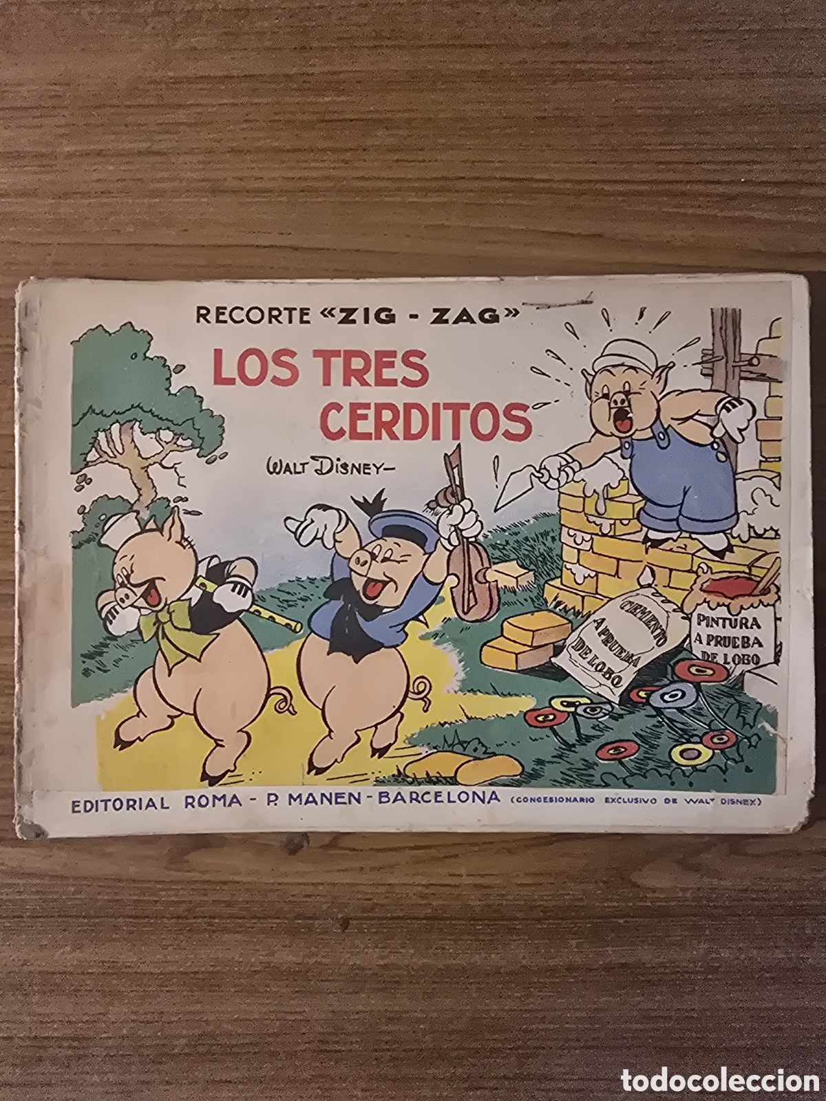 Libros antiguos: LOS TRES CERDITOS,RECORTE ZIG-ZAG,(EDITORIAL ROMA)