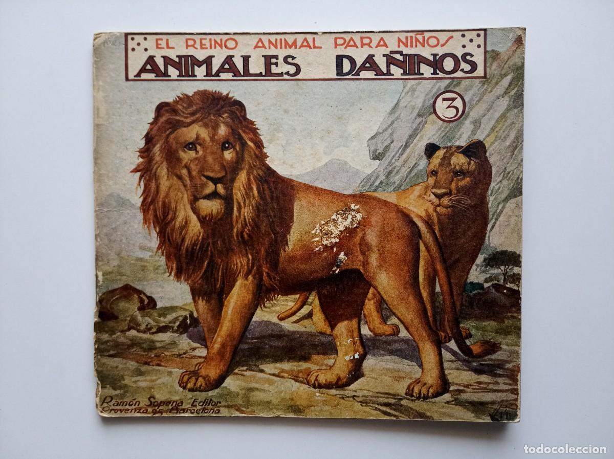 Libros antiguos: EL REINO ANIMAL PARA NI&Ntilde;OS. ANIMALES DA&Ntilde;INOS N&Uacute;M. 3. ED. SOPENA 1930. MUY ILUSTRADO. FOLIO MENOR.