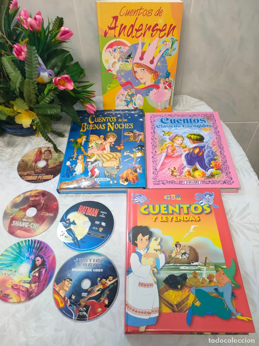 Libros antiguos: 4 LOTE LIBROS GORDOS. CUENTOS. DIBUJOS A COLOR . A ESTRENAR ➕ 5 DVD REGALO ➕ OTROS REGALOS