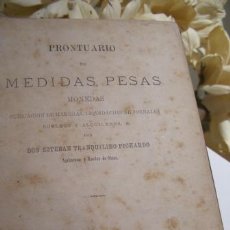 Libros antiguos: 1880 PRONTUARIO DE MEDIDAS PESAS MONEDAS CUBICACION DE MADERAS LIQUIDACION DE JORNALES PARA LA ISLA 