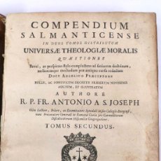 Libros antiguos: COMPENDIUM SALMANTICENSE, UNIVERSAE THEOLOGIAE MORALIS, TOMO SEGUNDO. AÑO 1779,. Lote 22472476