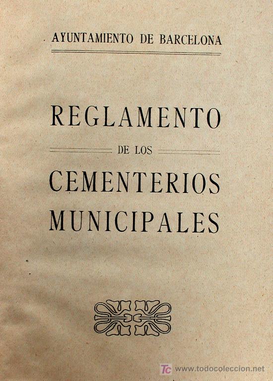 Old books: Reglamento de los Cementerios Municipales