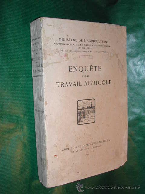 Libri antichi: ENQUETE SUR LE TRAVAIL AGRICOLE - 1920 - BELGICA (en Frances y Flamenco)