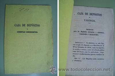 Old books: CAJA DE DEP&Oacute;SITOS DE VALENCIA. Cuentas Corrientes. 1853