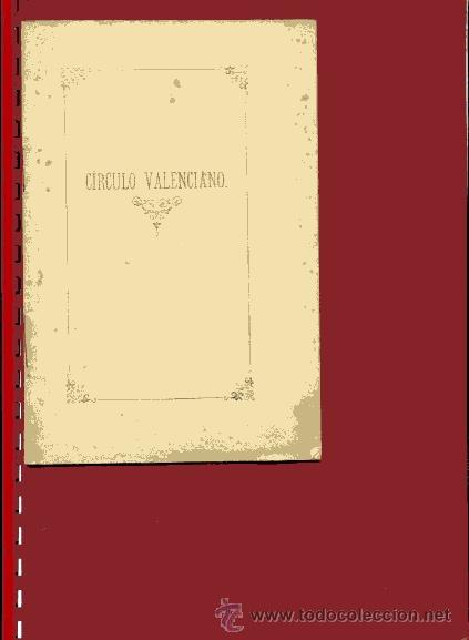Libros antiguos: REGLAMENTO DEL CIRCULO VALENCIANo ,1873