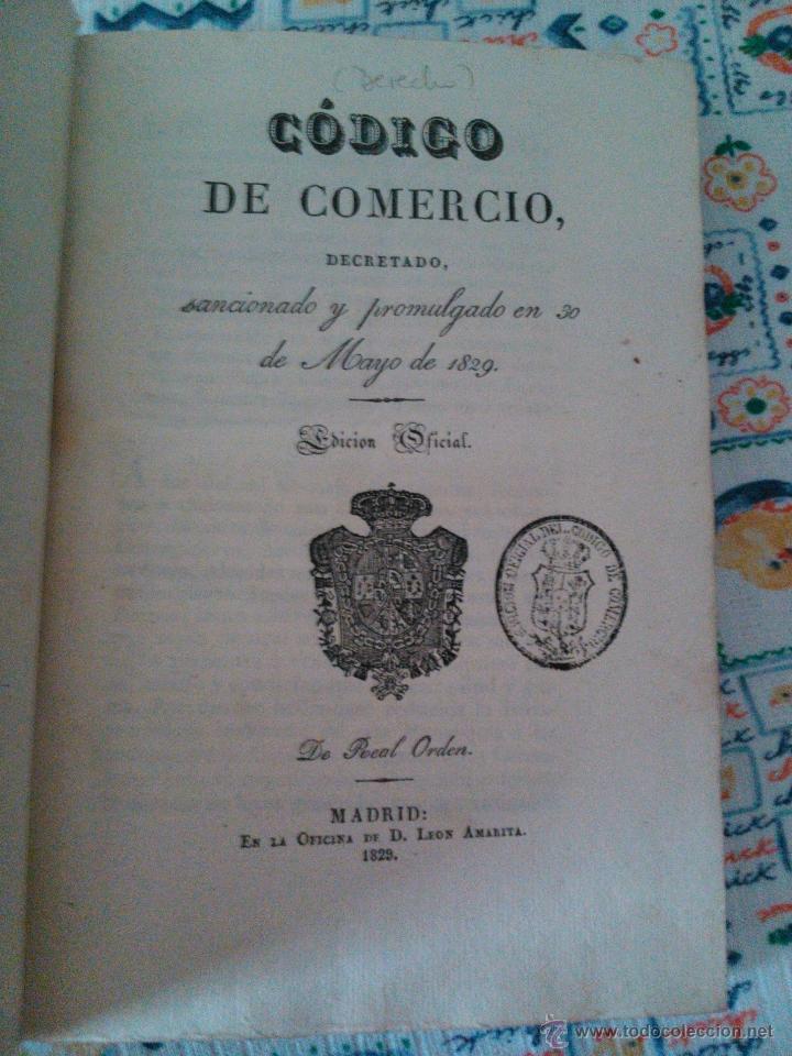 codigo de comercio 1829 Comprar Libros antiguos de