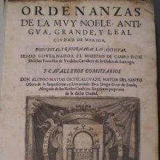 Libros antiguos: ORDENANZAS DE LA MUY NOBLE, ANTIGUA, GRANDE Y LEAL CIUDAD DE MERIDA. 1677. MUY RARO. Lote 39473063