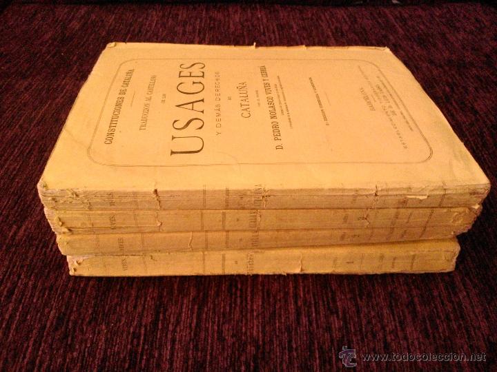 Libros antiguos: CONSTITUCIONES DE CATALU&Ntilde;A; USAGES Y DEMAS DERECHOS DE CATALU&Ntilde;A. D. PEDRO NOLASCO VIVES 1861