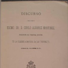 Libros antiguos: ALVAREZ MARTINEZ, CIRILO: DISCURSO SOBRE LAS LEYES QUE ORGANIZAN LA FAMILIA Y LA PROPIEDAD. 1877. Lote 40094461