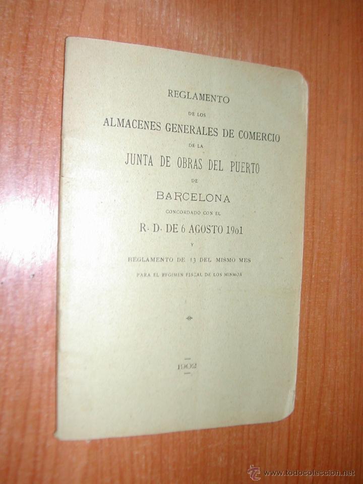 Libros antiguos: REGLAMENTO DE LOS ALMACENES GENERALES DE COMERCIO. A&Ntilde;O 1902. L10434.