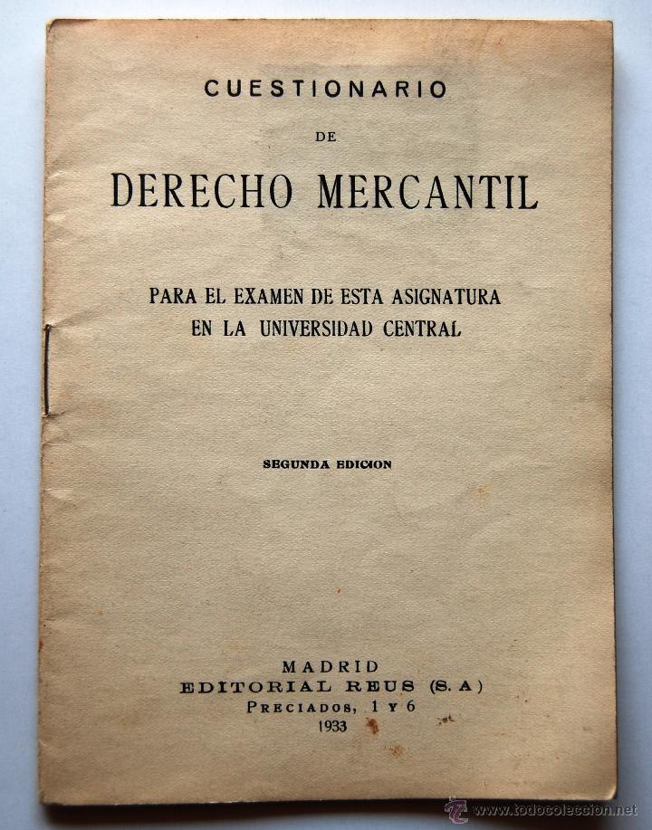 Libros antiguos: Programa de Derecho Mercantil. A&ntilde;o 1933 - Foto 1