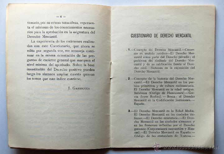 Libros antiguos: Programa de Derecho Mercantil. A&ntilde;o 1933 - Foto 3