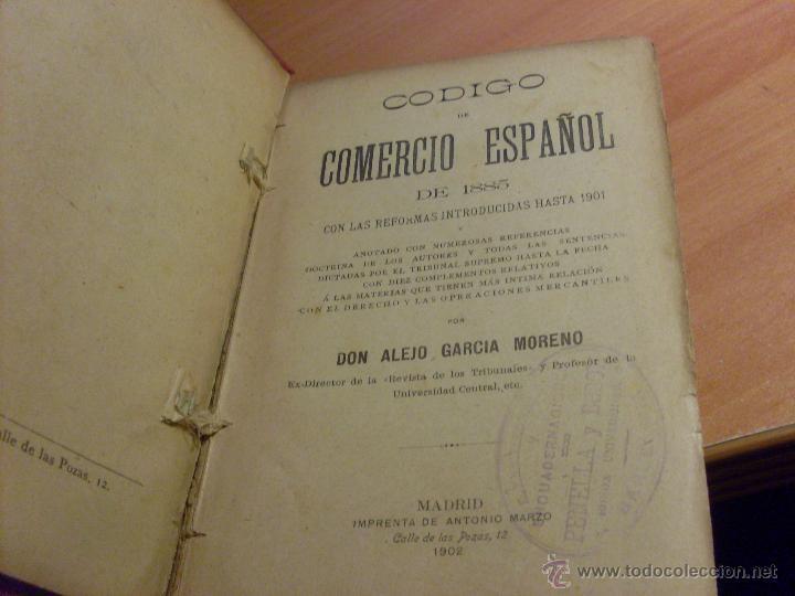 codigo de comercio de 1885. tapa dura 1903 (lb8 Comprar