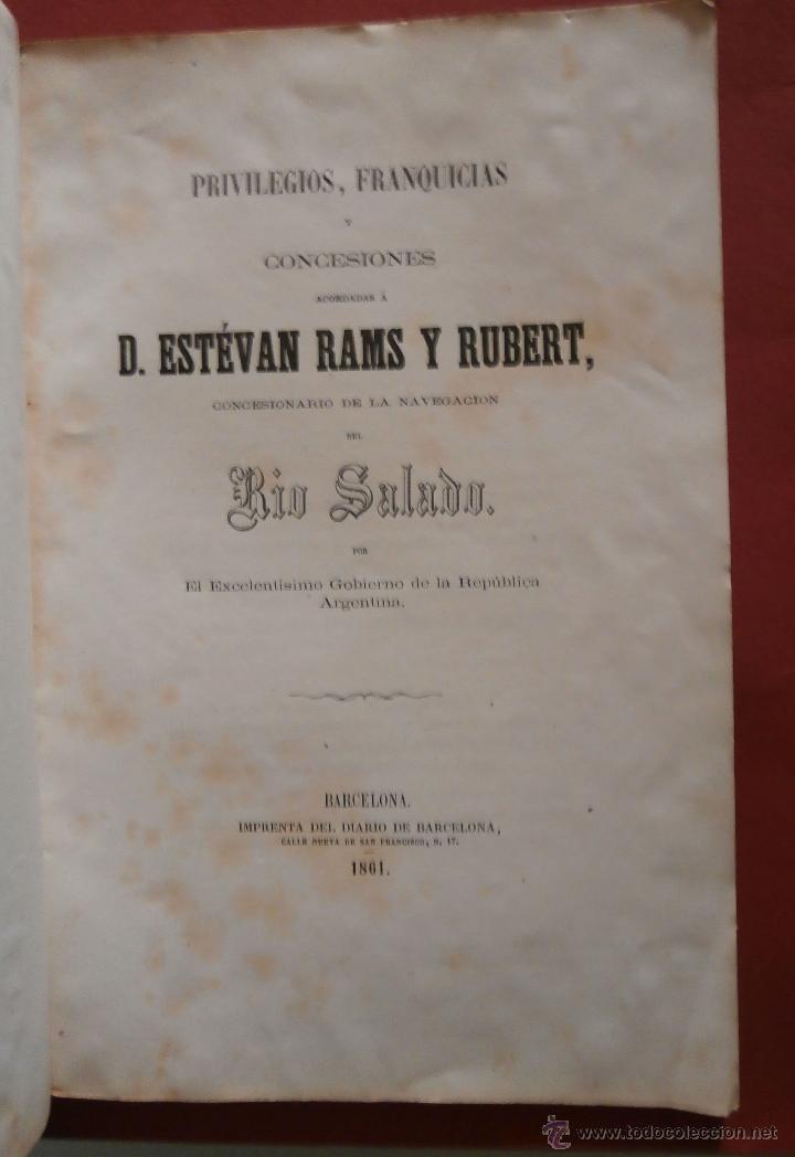 Libros antiguos: Privilegios, Franquicias y Concesiones Acordadas &aacute; D. Est&eacute;van Rams y Rubert, Concesionario de la Nav