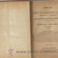 Libros antiguos: NOVISIMA LEY DE ENJUICIAMIENTO CIVIL REFORMADA POR LA DEL 21 DE JUNIO DE 1880