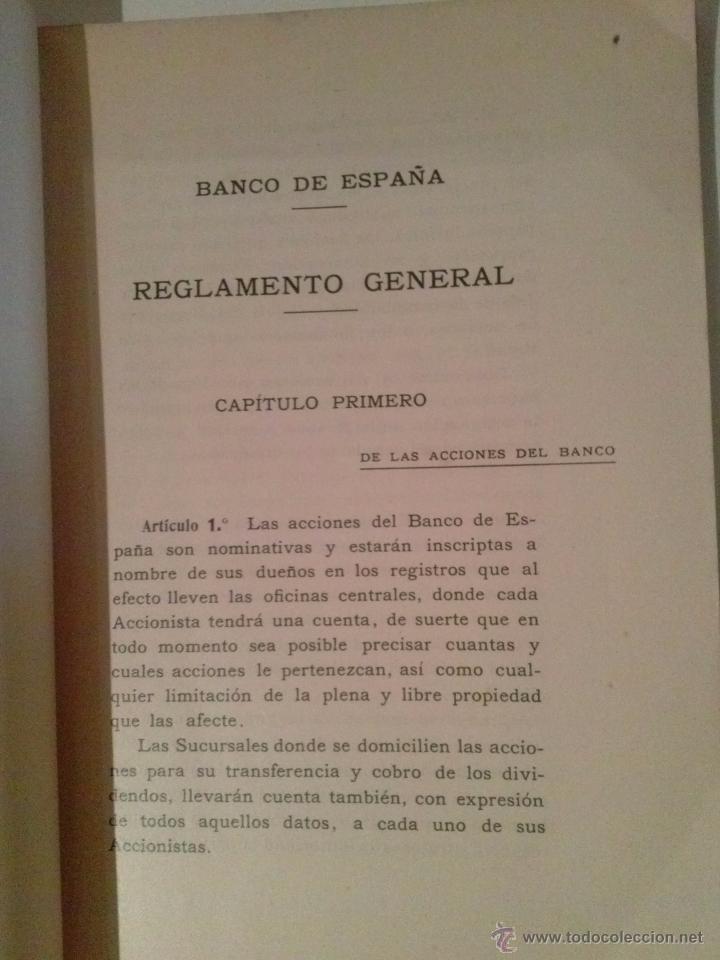 Libros antiguos: REGLAMENTO GENERAL DEL BANCO DE ESPA&Ntilde;A - Foto 3