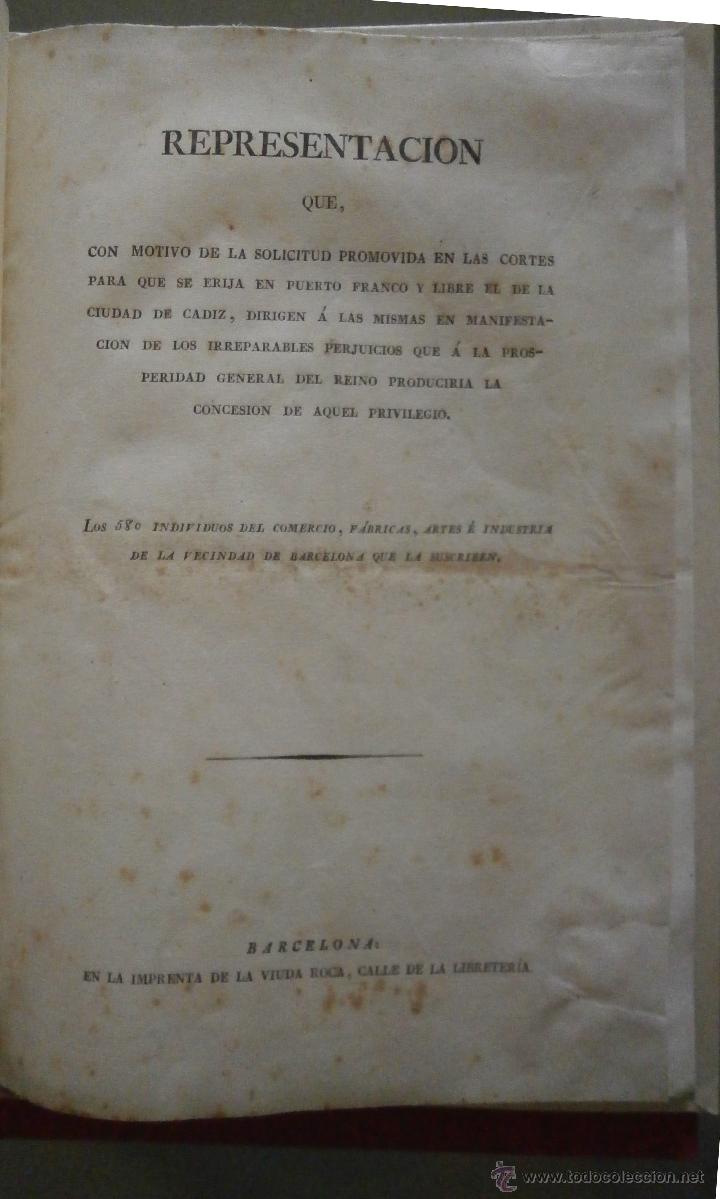 Libros antiguos: Representacion que, con motivo de la solicitud promovida en las Cortes para que se erija en puerto f