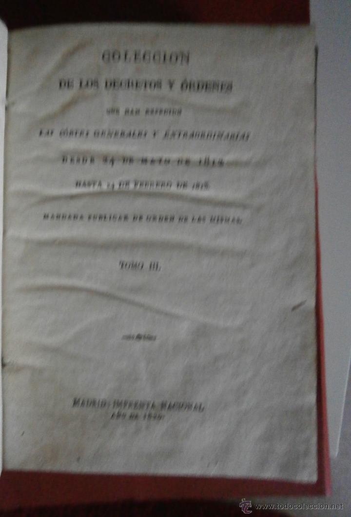 Libros antiguos: Coleccion de los decretos y &oacute;rdenes que han expedido las C&oacute;rtes Generales y Extraordinarias