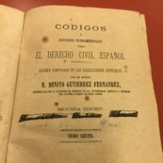 Libros antiguos: CODIGOS Y ESTUDIOS FUNDAMENTALES SOBRE EL DERECHO CIVIL ESPAÑOL. 1878 - 621 PAGS. Lote 55364605
