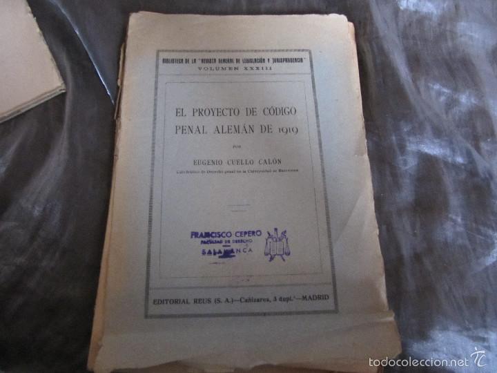 Libros antiguos: EL PROYECTO DE CODIGO PENAL ALEMAN DE 1929