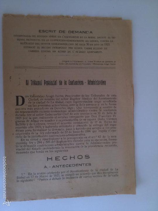 Libri antichi: Escrit de demanda interposada pel regidor sindic de l'Ajuntament de la Bisbal davant el tribunal...