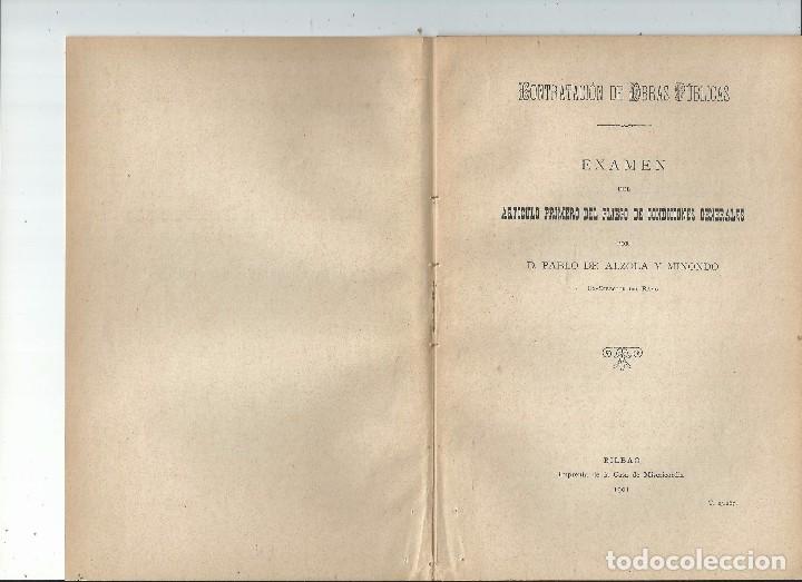 Libri antichi: CONTRATACION DE OBRAS PUBLICAS - Pablo de ALZOLA Y MINONDO - BILBAO 1902