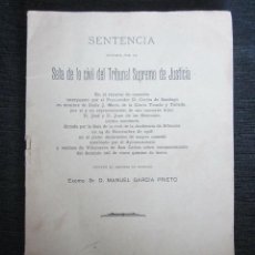 Libros antiguos: SENTENCIA TRIBUNAL SUPREMO DE JUSTICIA. MADRID, AÑO 1908. 