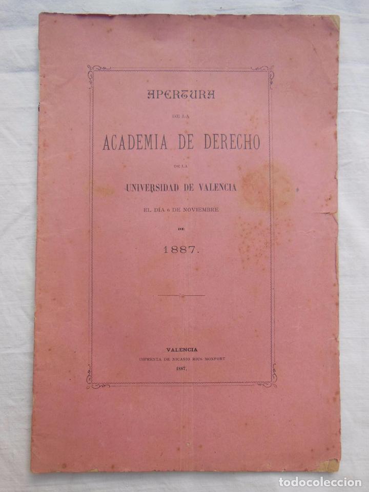 Libri antichi: DISCURSO : EL DERECHO PENAL, LA CORRIENTE POSITIVISTA. Apertura curso 1887. LLOPIS Y DOM&Iacute;NGUEZ Jos&eacute;