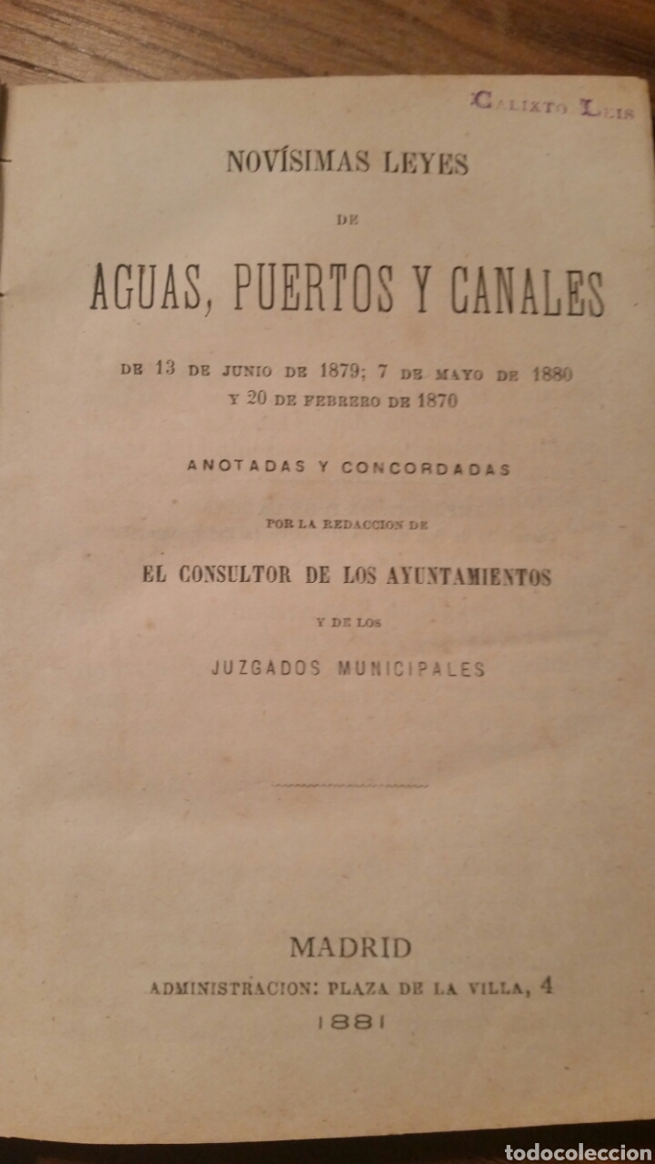 Libri antichi: Nov&iacute;simas leyes de aguas, puertos y canales