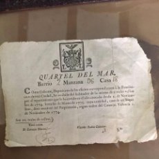 Libros antiguos: 1775 - RECIBO DE LA ILUMINACIÓN DE UNA CASA EN VALENCIA (CUARTEL DEL MAR)