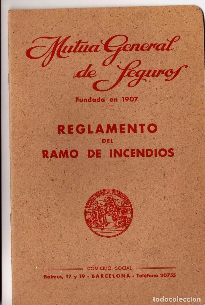 Libri antichi: mutua general de seguros . reglamento del ramo incendios