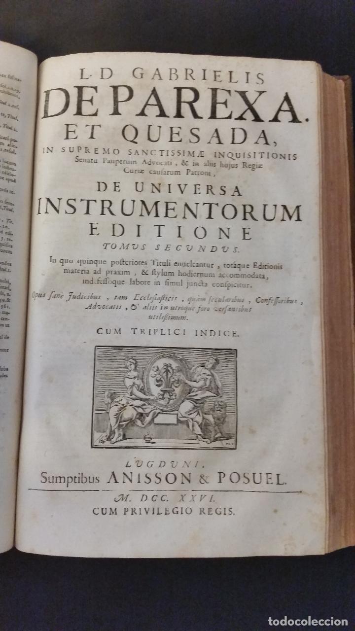 Libros antiguos: 1726 - GABRIEL DE PAREJA Y QUESADA - TRACTATUS DE UNIVERSA INSTRUMENTORUM - 2 TOMOS - Foto 7 - 92809060