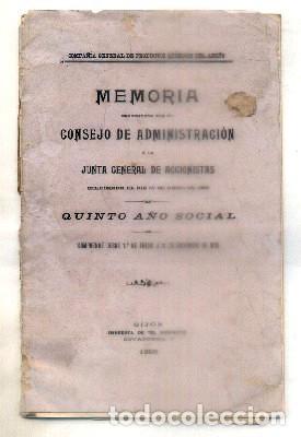Libros antiguos: MEMORIA PRESENTADA POR EL CONSEJO DE ADMINISTRACION &hellip;.- A-FOLLETO-074.