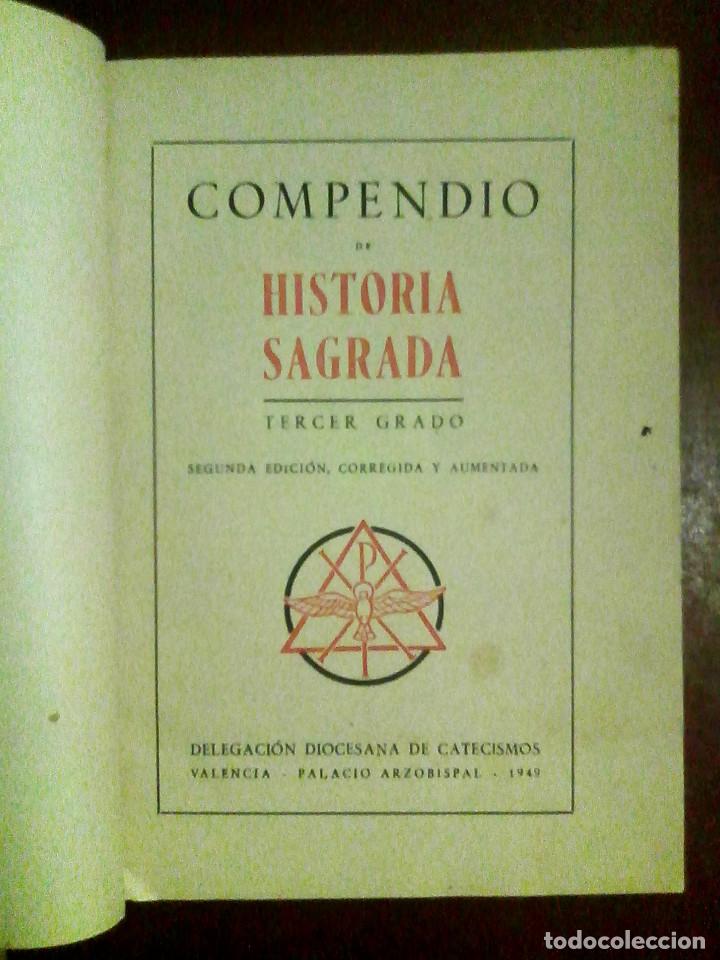 Libros antiguos: Compendio de historia sagrada. Tercer grado, 1949 - Foto 2 - 107178035