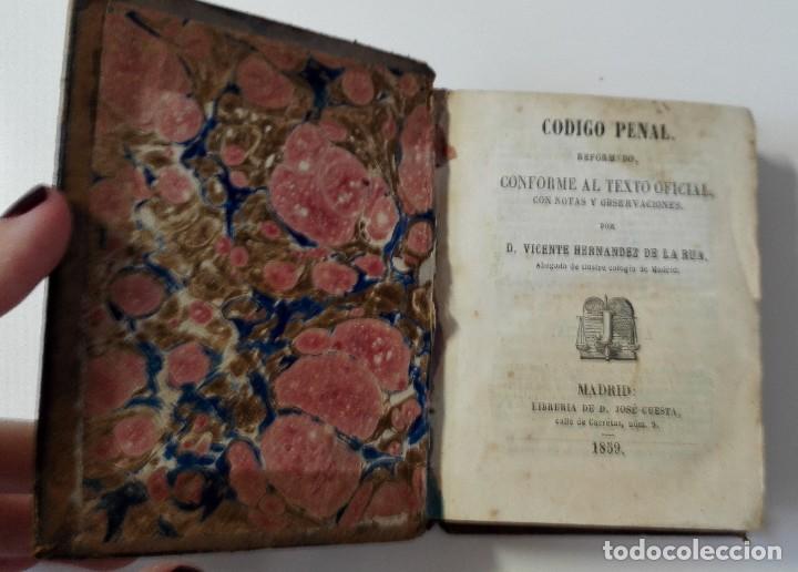 Livros antigos: C&Oacute;DIGO PENAL 1859 REFORMADO. HERNANDEZ DE LA RUA V.