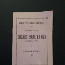 Libros antiguos: PROSPECTO DEL BANCO VITALICIO DE CATALUÑA 1887. Lote 116802027