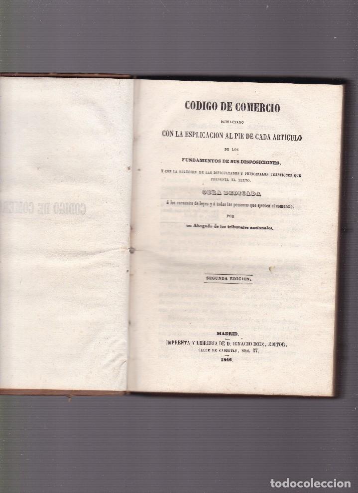 Libros antiguos: CODIGO DE COMERCIO - D. IGNACIO BOIX, EDITOR 1846 / MADRID - Foto 2