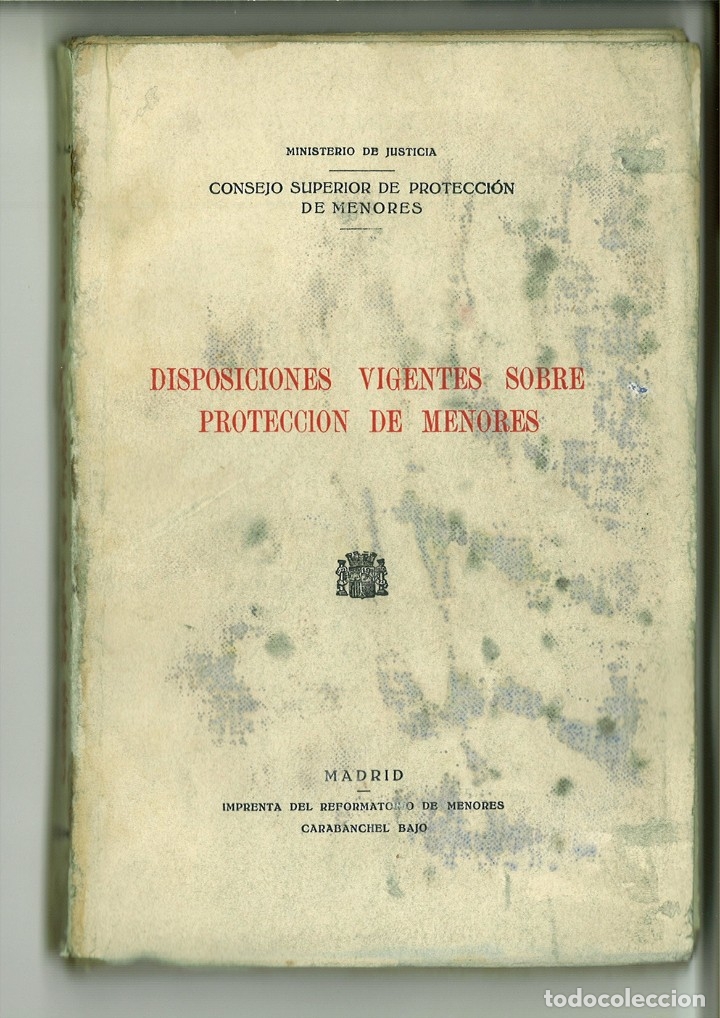 Antiquarische B&uuml;cher: DISPOSICIONES VIGENTES SOBRE PROTECCI&Oacute;N DE MENORES. MINISTERIO DE JUSTICIA