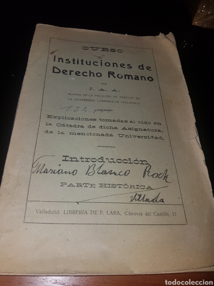Libros antiguos: Instituciones de derecho romano - Foto 1