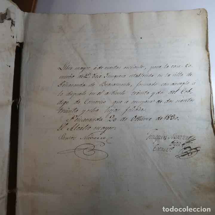 Libros antiguos: Libro Mayor de Cuentas manuscrito. Comercio J.Junquera, Pe&ntilde;aranda de Bracamonte 1830-Cilloruelo 1904