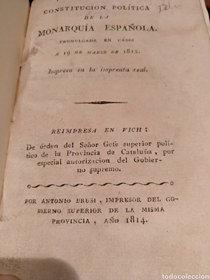 Libros antiguos: 1814. Constituci&oacute;n espa&ntilde;ola. RARISIMA!