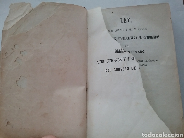 Antiquarische B&uuml;cher: Libro Reglamentos del Consejo de Estado 1858 Madrid. Imprenta nacional.
