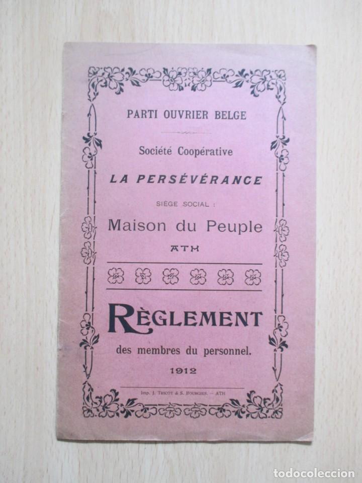 Libros antiguos: Soci&eacute;t&eacute; Coop&eacute;rative La Pers&eacute;v&eacute;rance: R&egrave;glement des membres du personnel