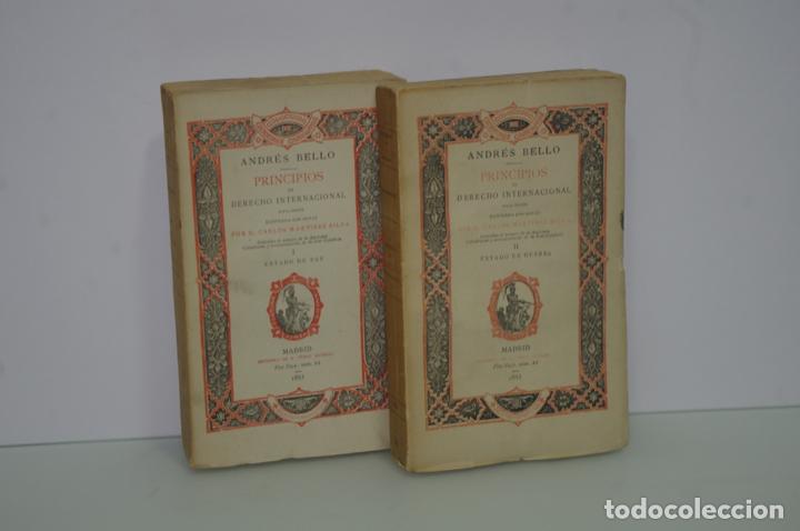 Libros antiguos: ANDRES BELLO PRINCIPIOS DE DRECHO INTERNACIONAL 2 TOMOS 1883