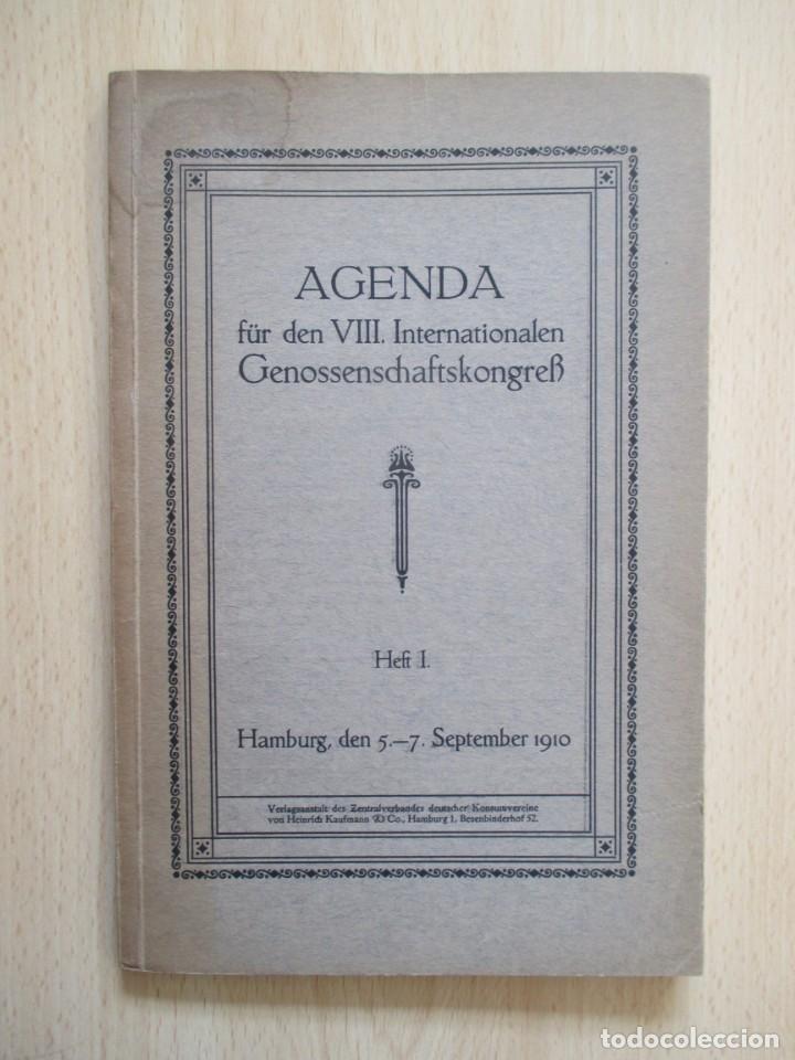 Libros antiguos: Agenda f&uuml;r den VIII. Internationalen Genossenschaftskongres