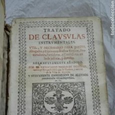 Libros antiguos: 1705. PERGAMINO S. XVIII. TRATADO DE CLÁUSULAS INSTRUMENTALES, PEDRO DE SIGÜENZA. GUASCH 1705. Lote 167636957